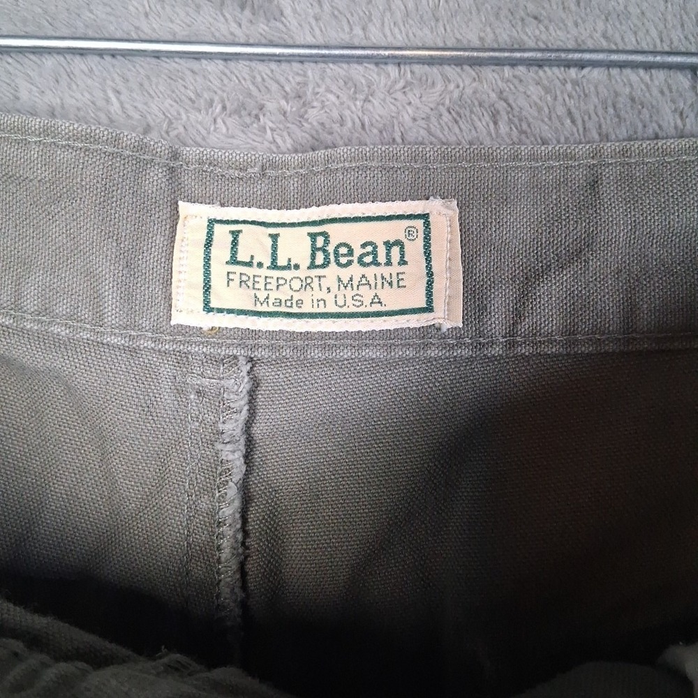VTG Made In USA Women's LL Bean Khaki Shorts Size 16 Canvas High-Rise Inseam 8" - Picture 7 of 8